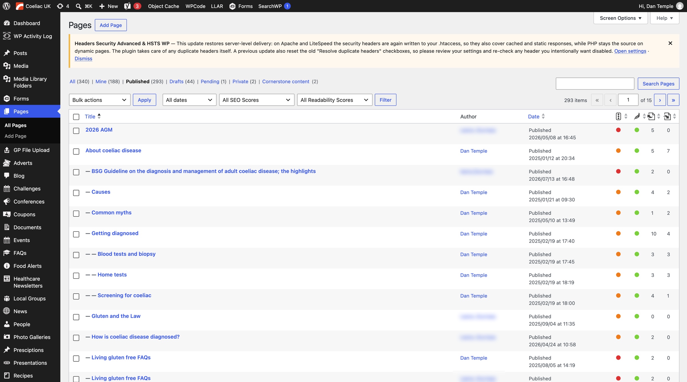 Coeliac UK website screenshot